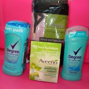 Deodorant, facial moisturizer, Leggings